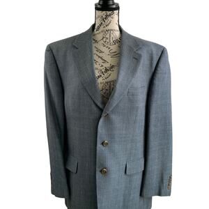 Ralph Lauren Men's Sz 43R Blazer Silk Wool Jacket Notched Lapel 3 Button Closure